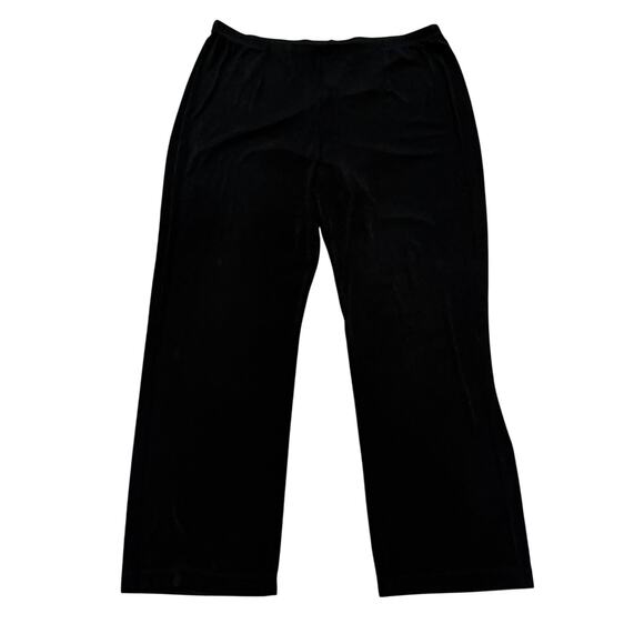 Chico’s Women Black Liquid Knit Wide Leg Pull-On Pants 3R XL Stretch Comfort - Picture 1 of 6
